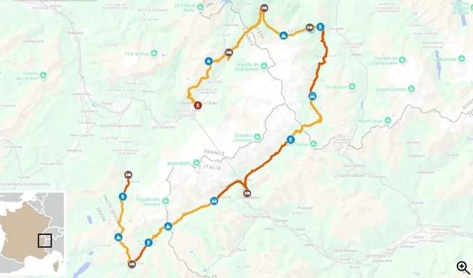 Tour du Mont-Blanc 7 jours - itinéraire