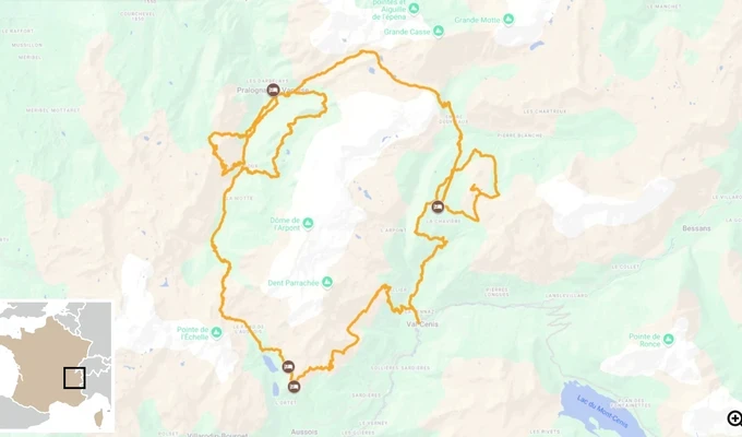 Carte interactive trek en Vanoise