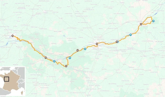 La Loire à vélo de Blois à Angers carte interactive 