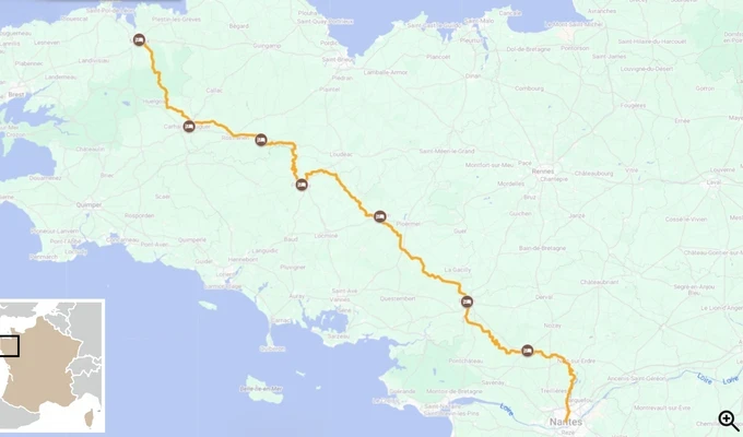 La Vélodyssée, de La Bretagne à la Loire carte itinéraire