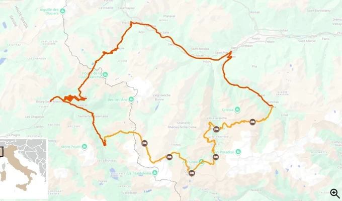 Traversée du Grand Paradis randonnée itinéraire carte