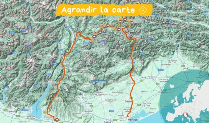 itinéraire trek de verone à venise