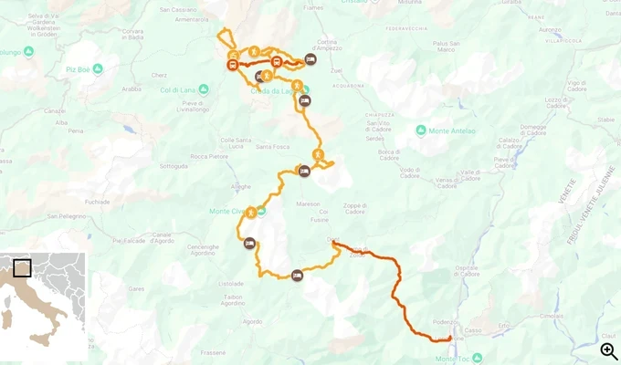 Dolomites : Alta Via 1 carte itinéraire 