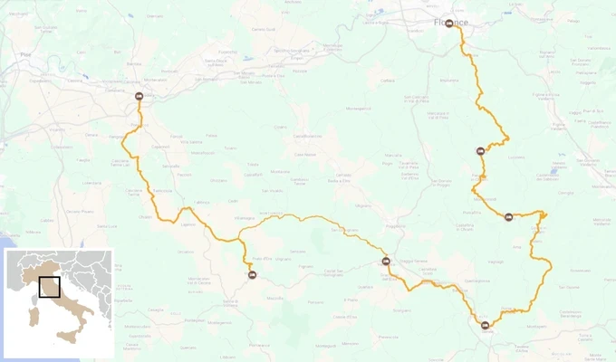 Tuscany Pisa Florence bike trip