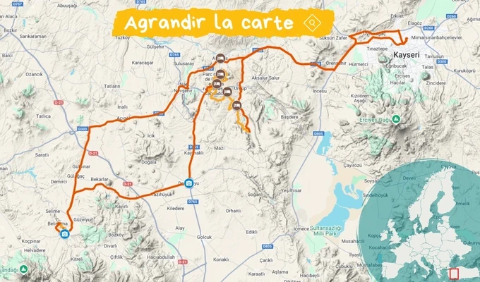 Carte Cappadoce trek 
