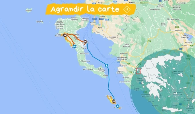 Carte : Voyage à Corfou et Paxos, merveilles des îles Ioniennes