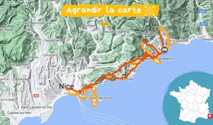 Carte Jardins et Villas de la Côte d'Azur