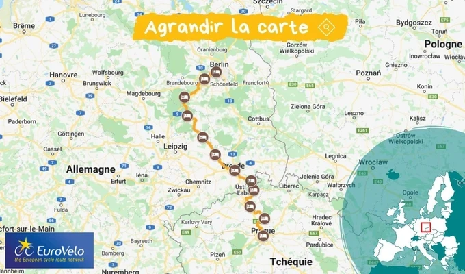 Carte Prague Berlin vélo