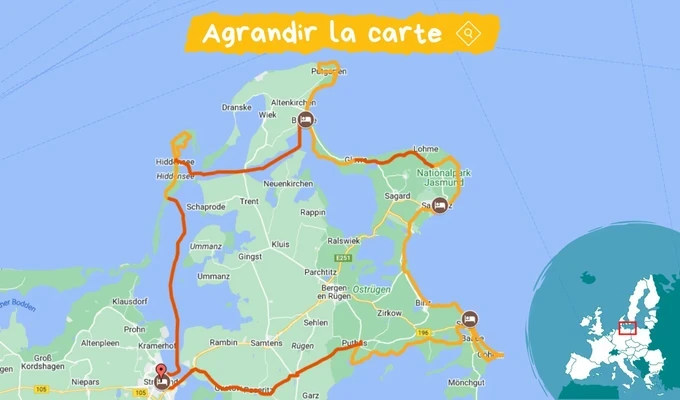 carte randonnée rugen baltique