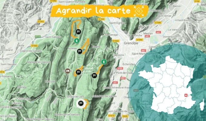 Carte Raquette et Bien-être dans le Vercors © Lauriane Simeoni Carte Raquette et Bien-être dans le Vercors