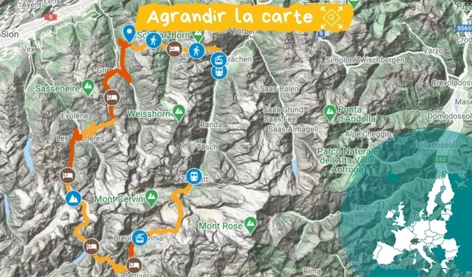 Carte Tour du Cervin