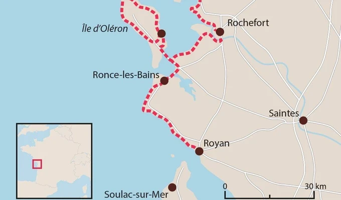 Carte vélodyssée La Rochelle Royan
