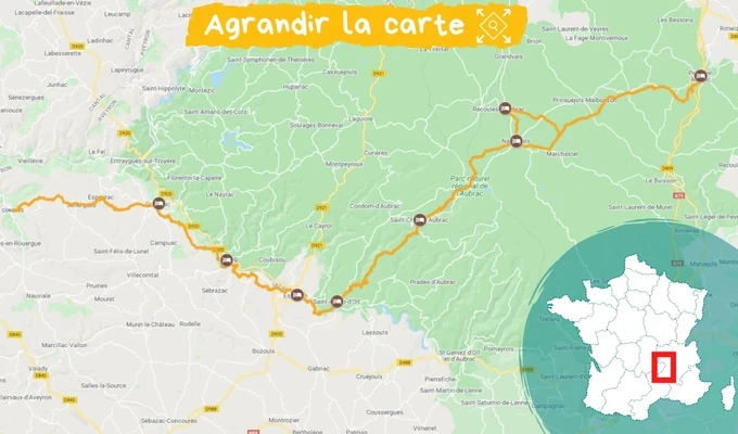 Itinéraire Chemins de Saint-Jacques : randonnée d'Aumont-Aubrac à Conques 