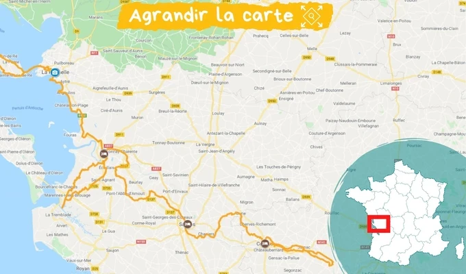Itinéraire de Cognac à La Rochelle