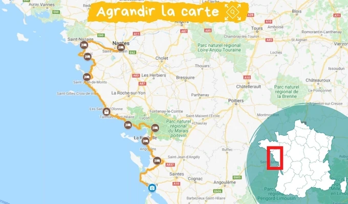 Itinéraire La Vélodyssée, de Nantes à Royan