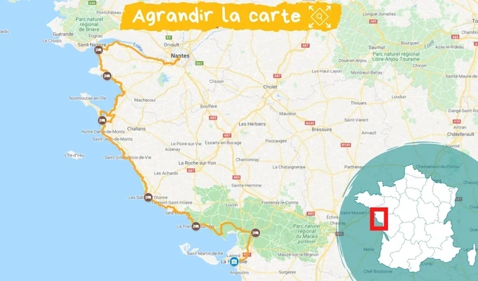 Itinéraire la Vélodyssée, de Saint-Brévin-les-Pins à La Rochelle