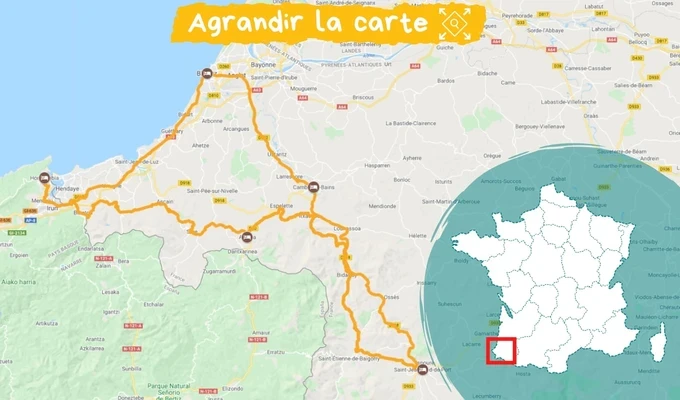 Itinéraire Tour du Pays Basque à vélo