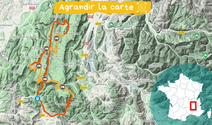 Itinéraire traversée du Vercors en raquettes Itinéraire traversée du Vercors en raquettes