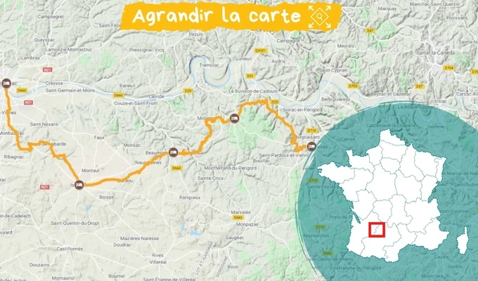 Itinéraire Le Périgord, de Bergerac à Belvès