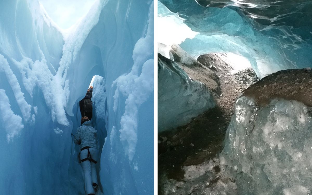 Traversée d'une grotte de glace