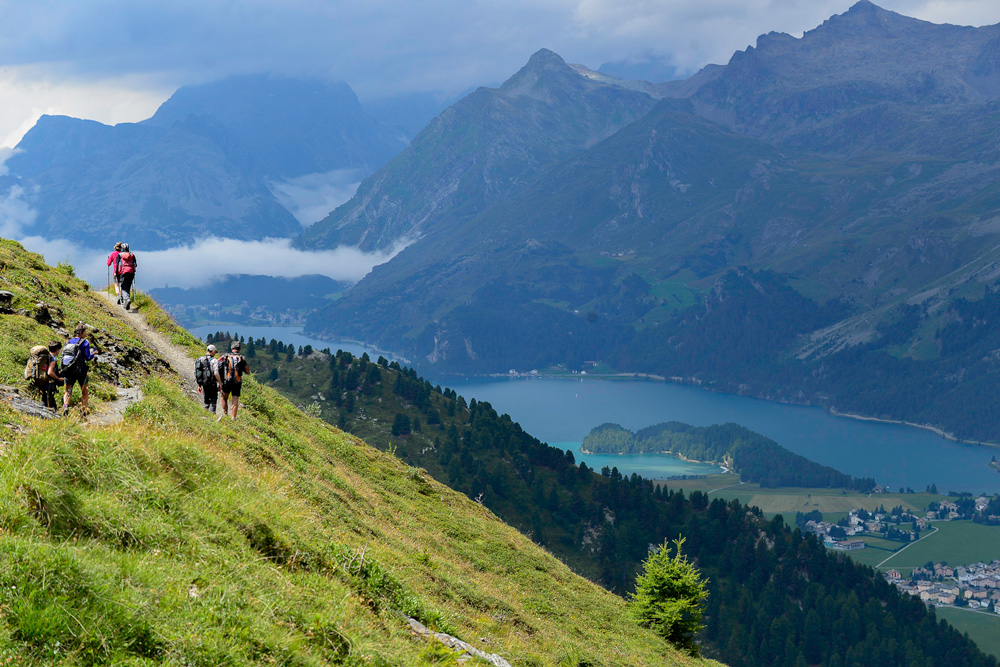 Trek au-dessus des lacs de Silvaplana et Sils © Jean-Marc Porte