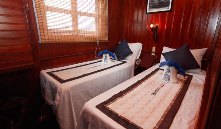 Cabine lits jumeaux du bateau Le Cochinchine