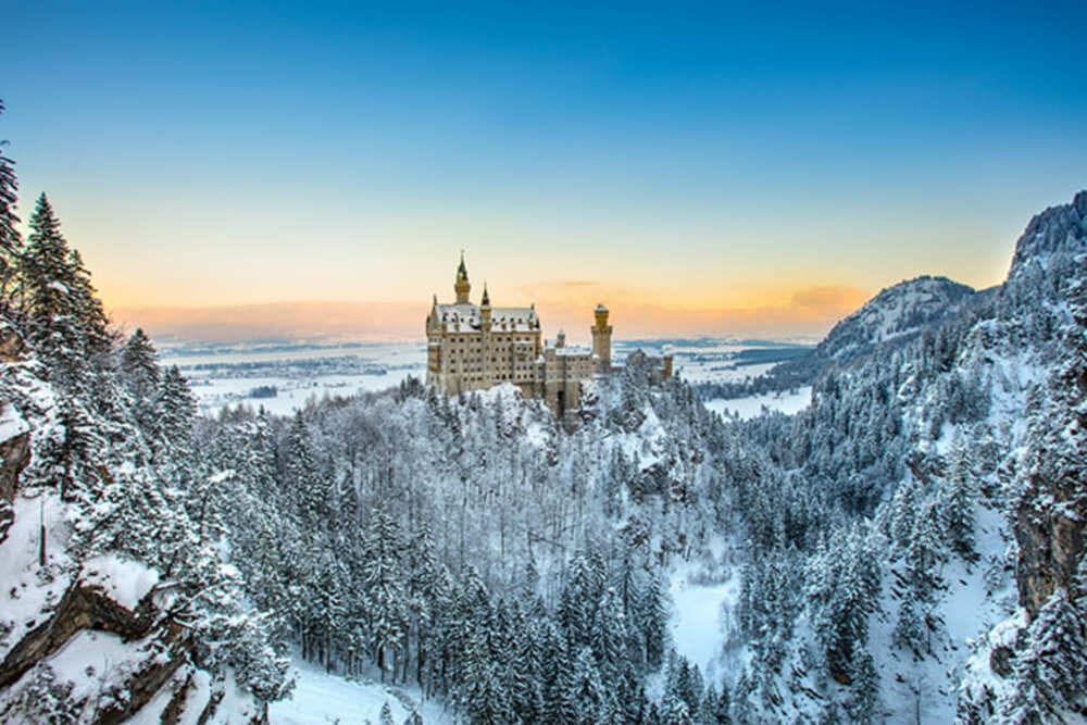 Chateau du Neuschwanstein l'hiver - Bavière 