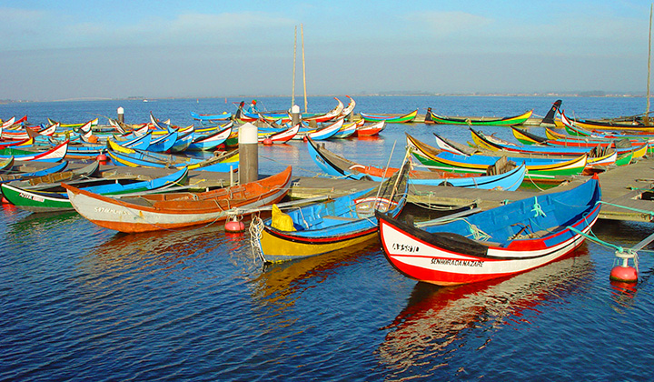 Bateaux sur la côte Atlantique du Portugal