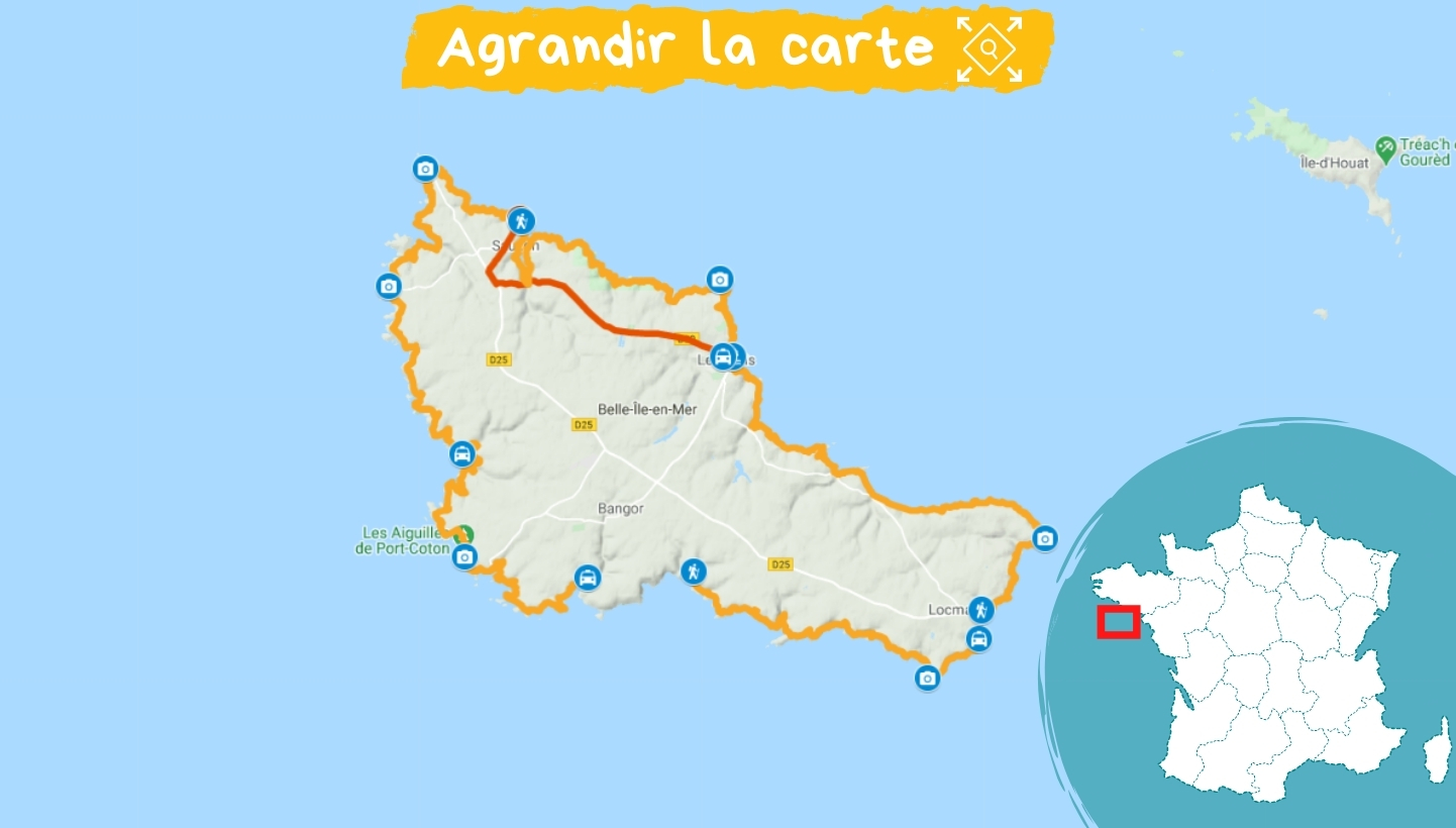 Itinéraire du Tour de Belle-Ile-en-Mer Itinéraire du Tour de Belle-Ile-en-Mer