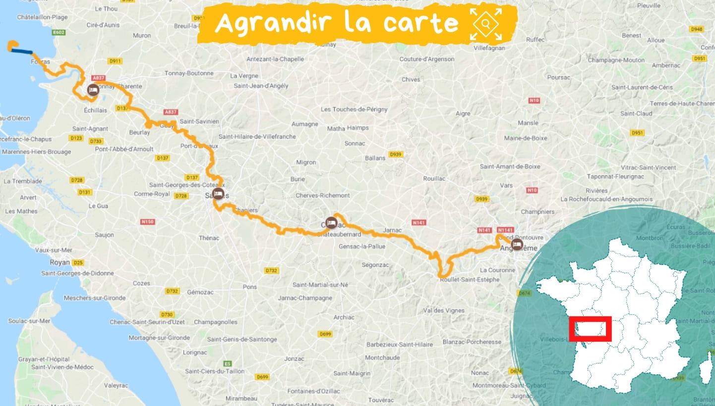 Itinéraire La Flow Vélo, d'Angoulême à Rochefort Itinéraire La Flow Vélo, d'Angoulême à Rochefort
