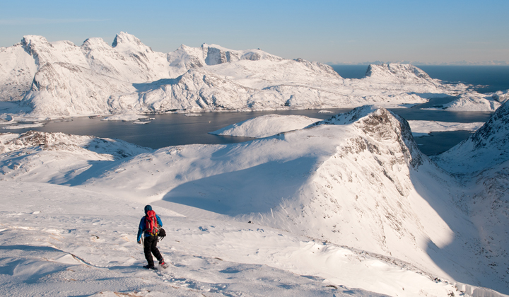 Randonnée en raquettes dans les Lofoten